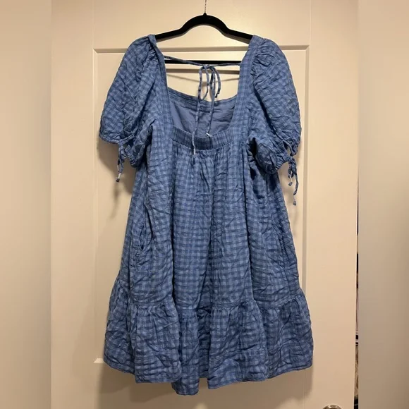 Anthropologie blue gingham dress - Picture 2 of 2